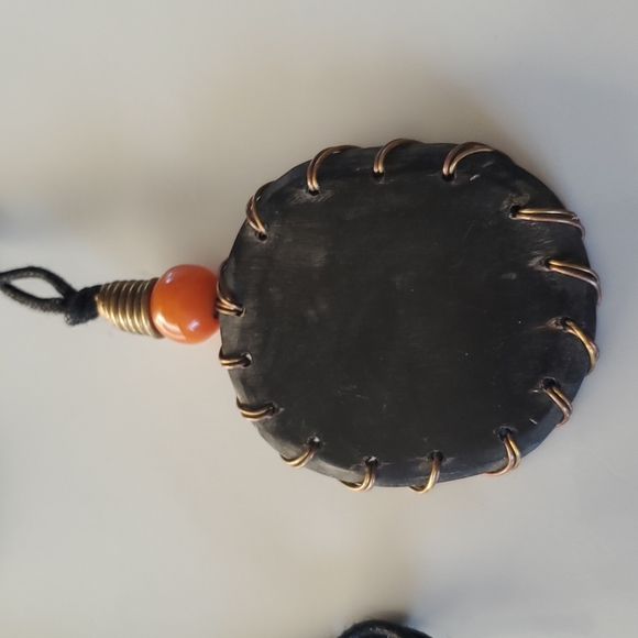 Boutique Simple Cable Rope and Dark Grey Stone Accent Fashion Necklace - Picture 2 of 5